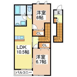 グランダムール麦島の物件間取画像